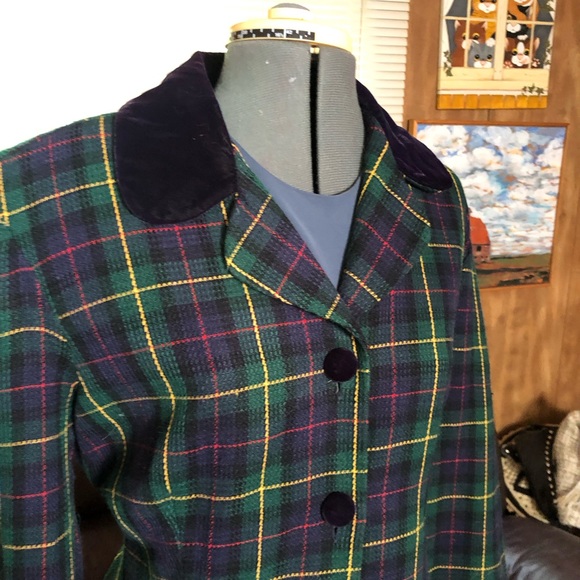 John Roberts Vintage Plaid Blazer - Picture 9 of 13